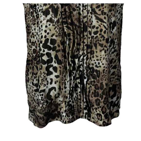 Chico's Top Size XL Animal Print Leopard Brown Black Sleeveless Layer Work - Picture 4 of 9